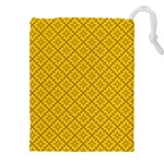 Yellow Floral Pattern Vintage Pattern, Yellow Background Drawstring Pouch (5XL)