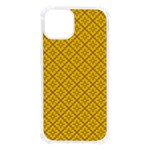 Yellow Floral Pattern Vintage Pattern, Yellow Background iPhone 13 TPU UV Print Case