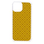 Yellow Floral Pattern Vintage Pattern, Yellow Background iPhone 13 mini TPU UV Print Case