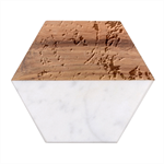 Abstract pink blend Marble Wood Coaster (Hexagon) 