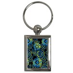 Authentic Aboriginal Art - Circles (Paisley Art) Key Chain (Rectangle)