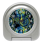 Authentic Aboriginal Art - Circles (Paisley Art) Travel Alarm Clock