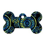 Authentic Aboriginal Art - Circles (Paisley Art) Dog Tag Bone (Two Sides)
