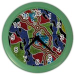 Authentic Aboriginal Art - Walking the Land Color Wall Clock