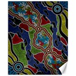 Authentic Aboriginal Art - Walking the Land Canvas 11  x 14 