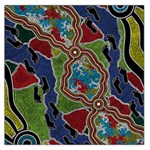 Authentic Aboriginal Art - Walking the Land Square Satin Scarf (36  x 36 )