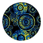 Authentic Aboriginal Art - Circles (Paisley Art) Round Glass Fridge Magnet (4 pack)
