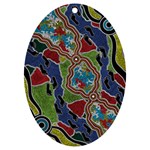 Authentic Aboriginal Art - Walking the Land UV Print Acrylic Ornament Oval