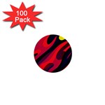 Abstract Fire Flames Grunge Art, Creative 1  Mini Buttons (100 pack) 