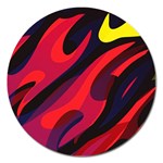 Abstract Fire Flames Grunge Art, Creative Magnet 5  (Round)