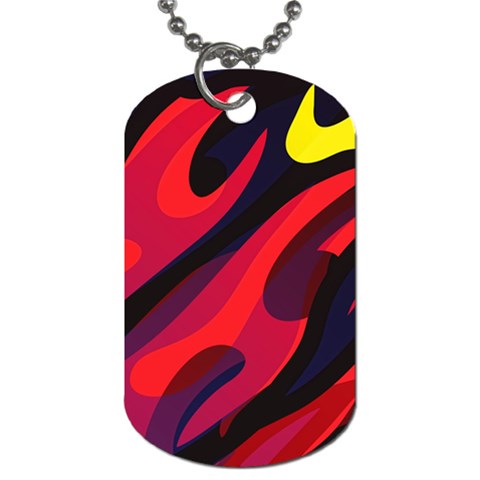 Abstract Fire Flames Grunge Art, Creative Dog Tag (One Side) from UrbanLoad.com Front