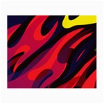 Abstract Fire Flames Grunge Art, Creative Small Glasses Cloth