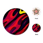 Abstract Fire Flames Grunge Art, Creative Playing Cards Single Design (Round)