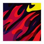 Abstract Fire Flames Grunge Art, Creative Medium Glasses Cloth