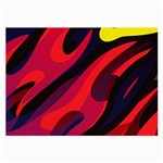 Abstract Fire Flames Grunge Art, Creative Large Glasses Cloth (2 Sides)