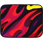Abstract Fire Flames Grunge Art, Creative Fleece Blanket (Mini)