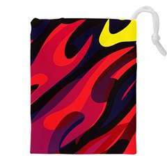 Abstract Fire Flames Grunge Art, Creative Drawstring Pouch (4XL) from UrbanLoad.com Front