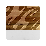 Abstract Fire Flames Grunge Art, Creative Marble Wood Coaster (Square)