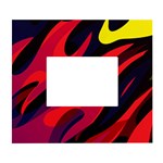 Abstract Fire Flames Grunge Art, Creative White Wall Photo Frame 5  x 7 