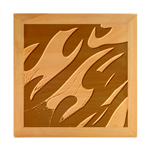 Abstract Fire Flames Grunge Art, Creative Wood Photo Frame Cube