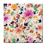 Abstract Floral Background Tile Coaster