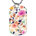 Abstract Floral Background Dog Tag (One Side)