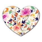 Abstract Floral Background Heart Mousepad