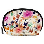 Abstract Floral Background Accessory Pouch (Large)