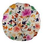 Abstract Floral Background Large 18  Premium Flano Round Cushions