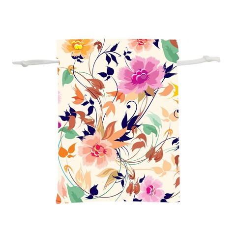 Abstract Floral Background Lightweight Drawstring Pouch (L) from UrbanLoad.com Front