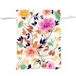 Abstract Floral Background Lightweight Drawstring Pouch (XL)