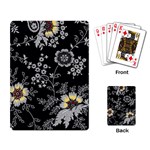 Black Background With Gray Flowers, Floral Black Texture Playing Cards Single Design (Rectangle)
