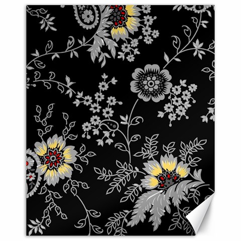 Black Background With Gray Flowers, Floral Black Texture Canvas 16  x 20  from UrbanLoad.com 15.75 x19.29  Canvas - 1