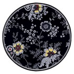 Black Background With Gray Flowers, Floral Black Texture Wireless Fast Charger(Black)