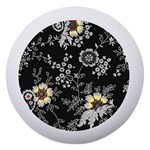 Black Background With Gray Flowers, Floral Black Texture Dento Box with Mirror