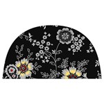Black Background With Gray Flowers, Floral Black Texture Anti Scalding Pot Cap