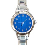 Blue Abstract, Background Pattern Round Italian Charm Watch