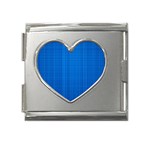Blue Abstract, Background Pattern Mega Link Heart Italian Charm (18mm)