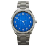 Blue Abstract, Background Pattern Sport Metal Watch