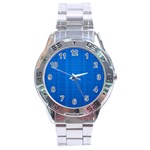 Blue Abstract, Background Pattern Stainless Steel Analogue Watch
