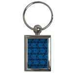 Blue Floral Pattern Floral Greek Ornaments Key Chain (Rectangle)