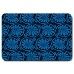 Blue Floral Pattern Floral Greek Ornaments Large Doormat