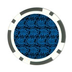 Blue Floral Pattern Floral Greek Ornaments Poker Chip Card Guard