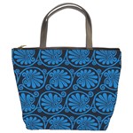 Blue Floral Pattern Floral Greek Ornaments Bucket Bag