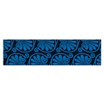 Blue Floral Pattern Floral Greek Ornaments Oblong Satin Scarf (16  x 60 )