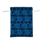 Blue Floral Pattern Floral Greek Ornaments Lightweight Drawstring Pouch (S)