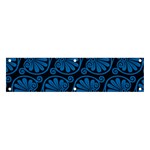 Blue Floral Pattern Floral Greek Ornaments Banner and Sign 4  x 1 