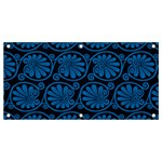 Blue Floral Pattern Floral Greek Ornaments Banner and Sign 4  x 2 