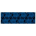 Blue Floral Pattern Floral Greek Ornaments Banner and Sign 12  x 4 