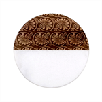 Blue Floral Pattern Floral Greek Ornaments Classic Marble Wood Coaster (Round) 